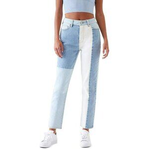 Pacsun Eco Hopper Patch Mom Jeans Paneled Relaxed Fit Patchwork Funky 70s 27